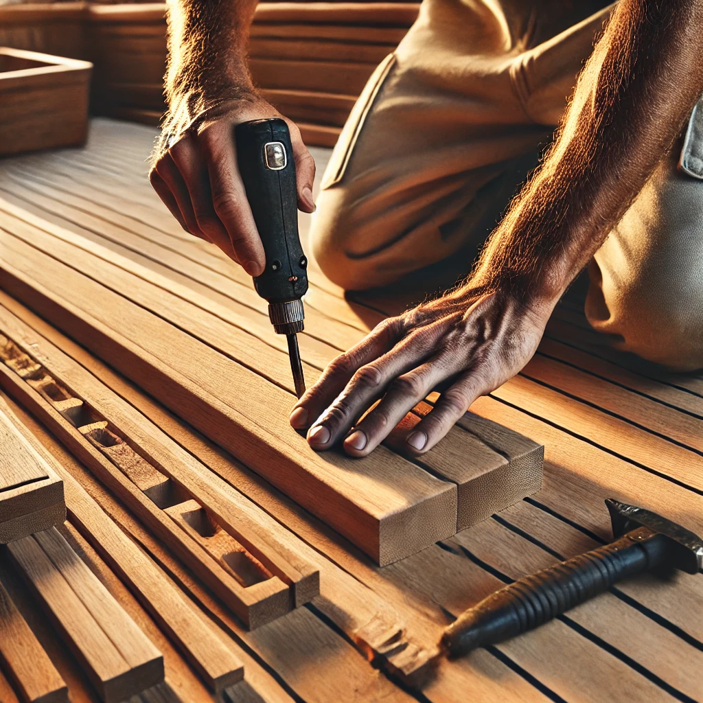 Professional teak decking installation